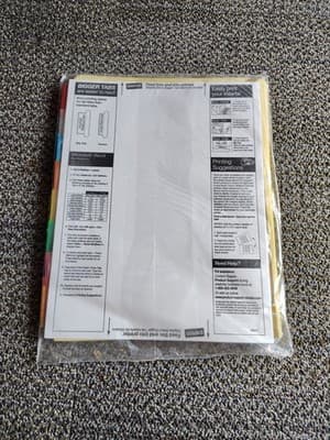 Staples 8-large-tab insertable dividers assorted color - 4 sets - Thumbnail 2
