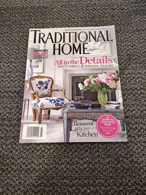 Traditional Home Magazine Feb March 2012 Pretty Fabrics Personal Touches Details