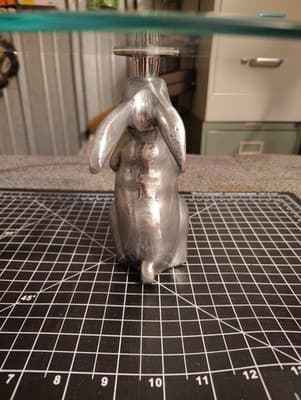 New Rabbit Bunny 9.5 In X 6.75 In. Pedestal Metal Cake Cheese Stand - Thumbnail 2