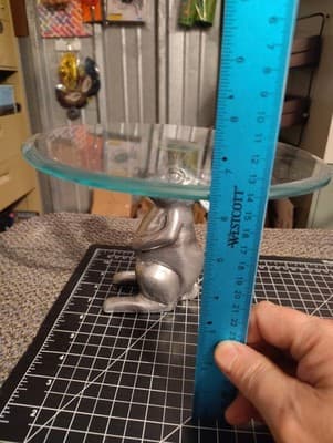 New Rabbit Bunny 9.5 In X 6.75 In. Pedestal Metal Cake Cheese Stand - Thumbnail 8