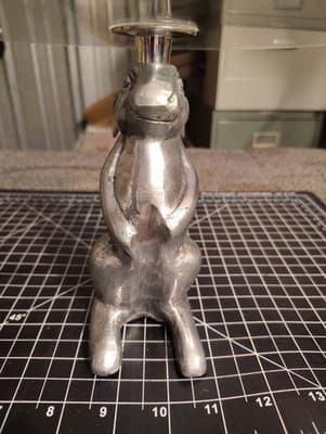 New Rabbit Bunny 9.5 In X 6.75 In. Pedestal Metal Cake Cheese Stand - Thumbnail 4