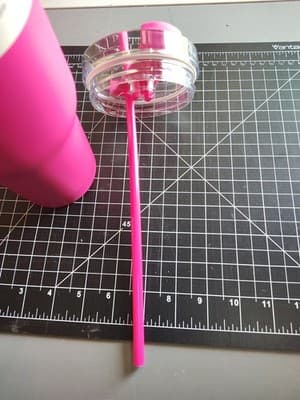 Hobby Lobby 40 oz stainless steel tumbler with handle and straw - Thumbnail 5