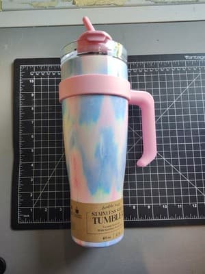 Hobby Lobby 40 oz stainless steel tumbler with handle and straw
