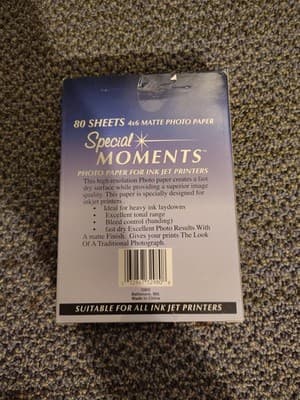 Photo Paper For Inkjet Printers Glossy 80 Sheets 4"x6" 10 Mil Heavyweight NEW - Thumbnail 2