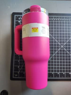 Hobby Lobby 40 oz stainless steel tumbler with handle and straw - Thumbnail 2