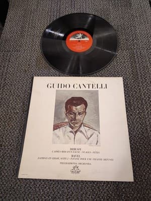 GUIDO CANTELLI Debussy Prelude Nuages Ravel Daphnis Philharmonia Angel mono LP - Thumbnail 2