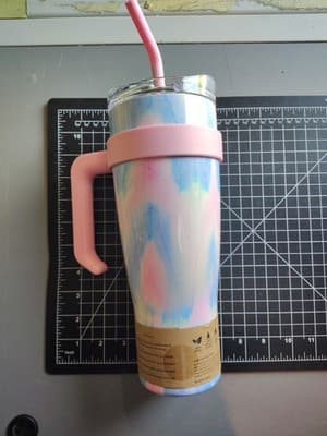 Hobby Lobby 40 oz stainless steel tumbler with handle and straw - Thumbnail 2