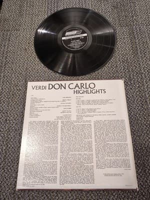 VERDI Don Carlo Highlights Solti Fischer-DieskaTebaldi w/Book 4xLP ~Vinyl NM-* - Thumbnail 2