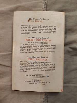 1961, RARE EARLY PRINTING, The Observer's Book Of Cats - Thumbnail 2
