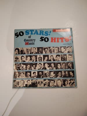 50 Stars! 50 Hits! Of Country Music, 2 Records, 1966 Vinyl Record Album 🔥