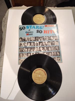 50 Stars! 50 Hits! Of Country Music, 2 Records, 1966 Vinyl Record Album 🔥 - Thumbnail 3