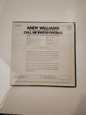 Andy Williams, Call Me Irresponsible LP Vinyl Record Columbia CL 2171 - Thumbnail 2
