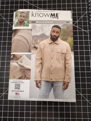 Know Me ME2036 Casual Work Jacket w Buttons Waist & Cuff Bands Sz 44-52 UNCUT