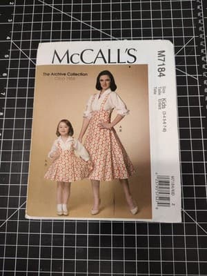 McCalls 7184 - Misses'/ Children's/ Girls' Top and Jumper. Circa 1958