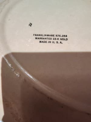 RARE FRANKLINWARE Oval Serving Platter Ivory 22K Vintage - Thumbnail 3