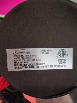 Sunbeam 30812594 Table Lamp X2 Matte Black 120VAC 40W Corded Electric. - Thumbnail 2