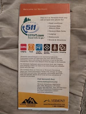 2005 Official Vermont Attractions Guide Travel State Highway Road Map~BR4 - Thumbnail 2