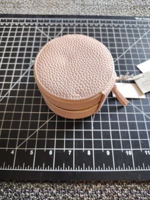 Women's A New Day Smoked Pink Round Zipper Closure Jewelry Box New With Tag - Thumbnail 2
