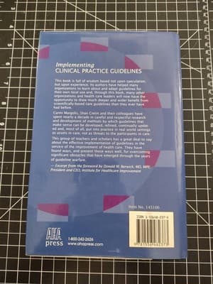 IMPLEMENTING CLINICAL PRACTICE GUIDELINES (J-B AHA PRESS) By Margolis Carmi Z. - Thumbnail 2
