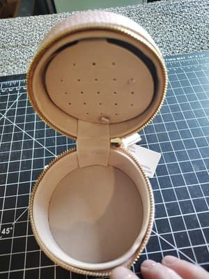 Women's A New Day Smoked Pink Round Zipper Closure Jewelry Box New With Tag - Thumbnail 4