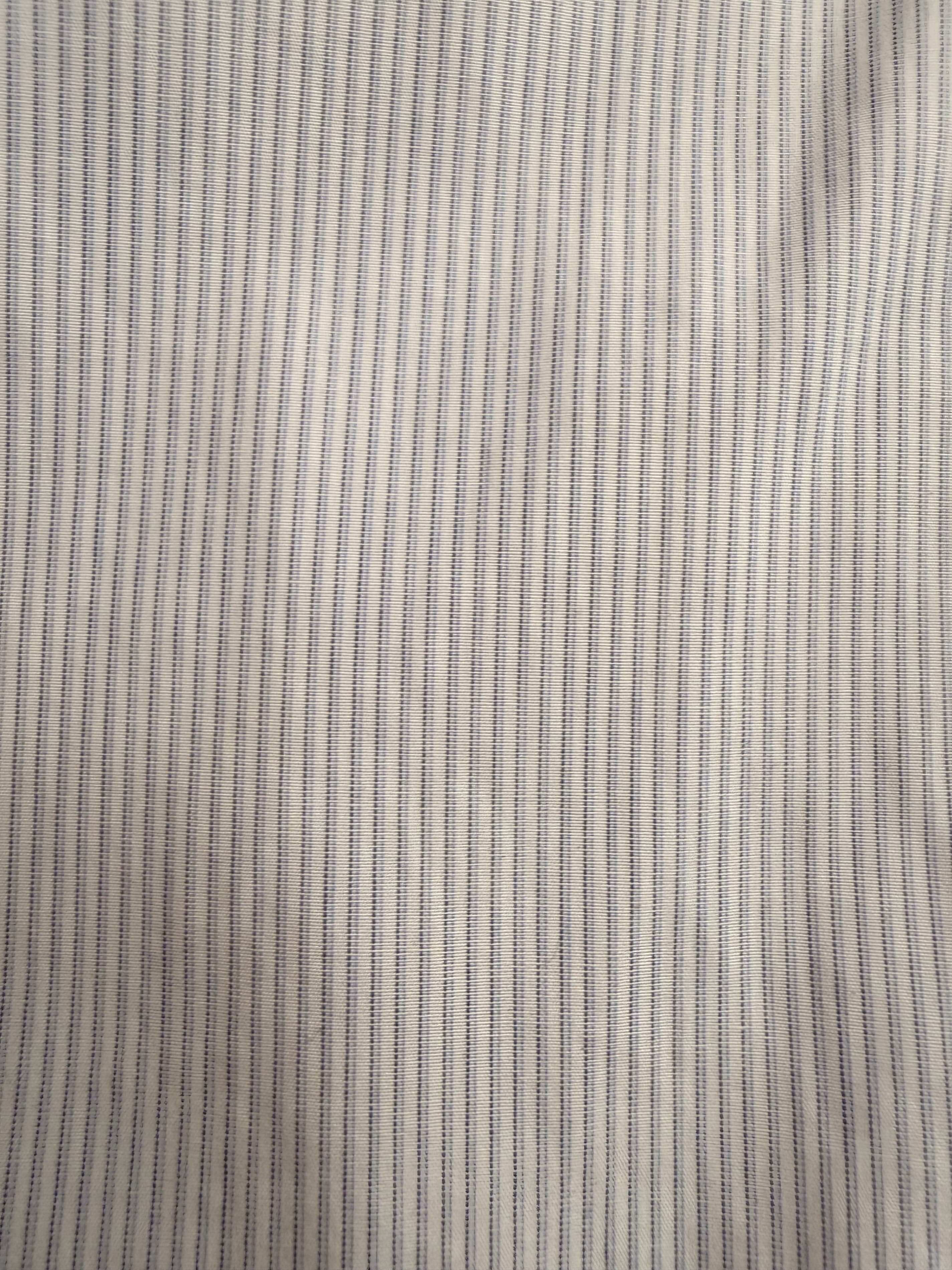 Roundtree Yorke Gold Label Fitted Dress Shirt 17/33 Blue Pinstripe - Thumbnail 4