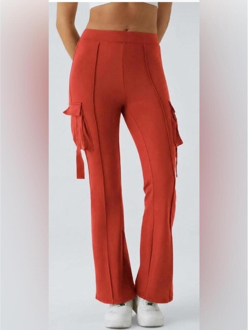 Halara High Waisted Side Flap Pocket Cargo Flare Pants - Thumbnail 6