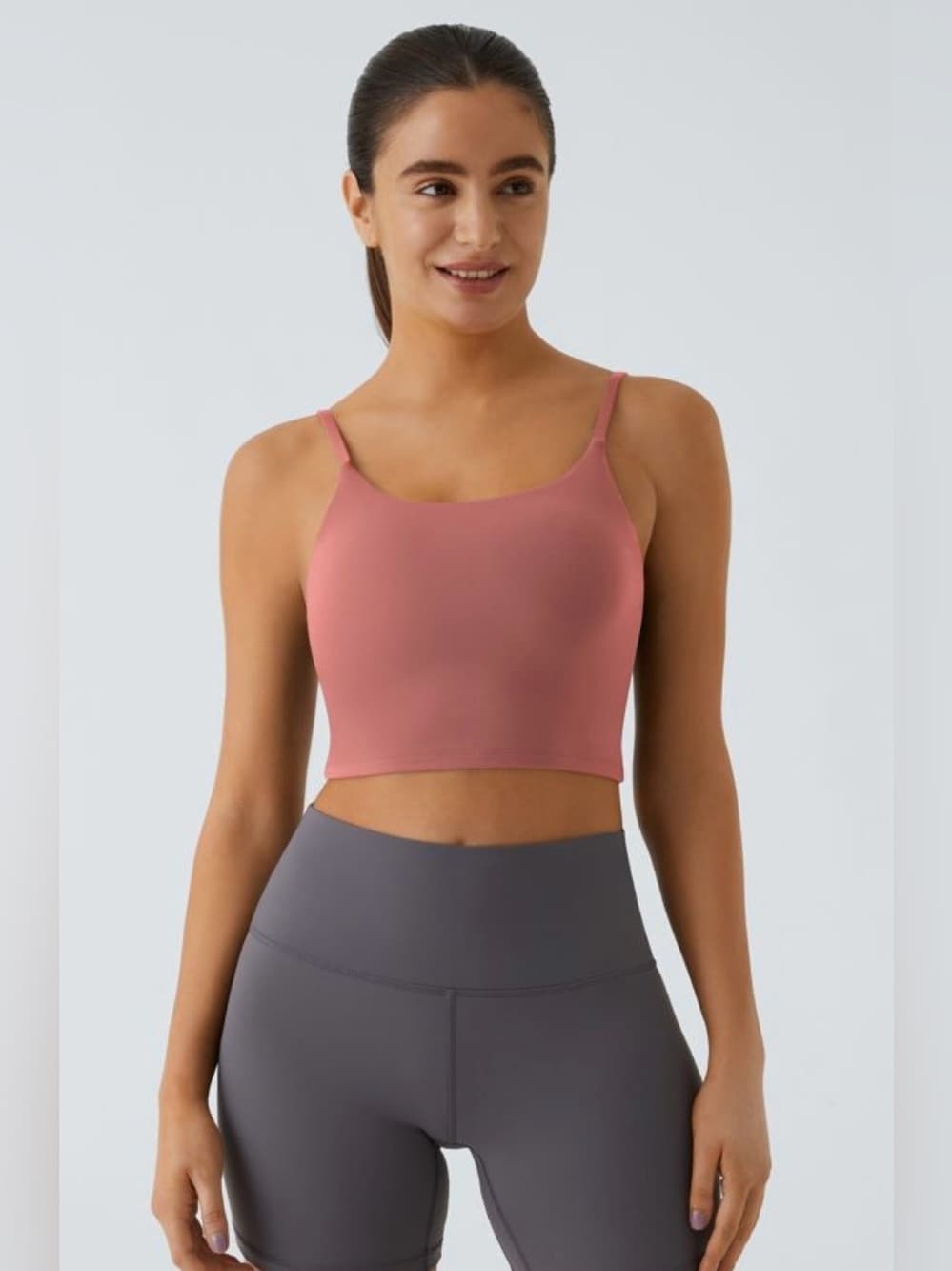 Halara Mom+Kid Collection- Girls Padded Workout Cropped Low Support Tank Top - Thumbnail 5