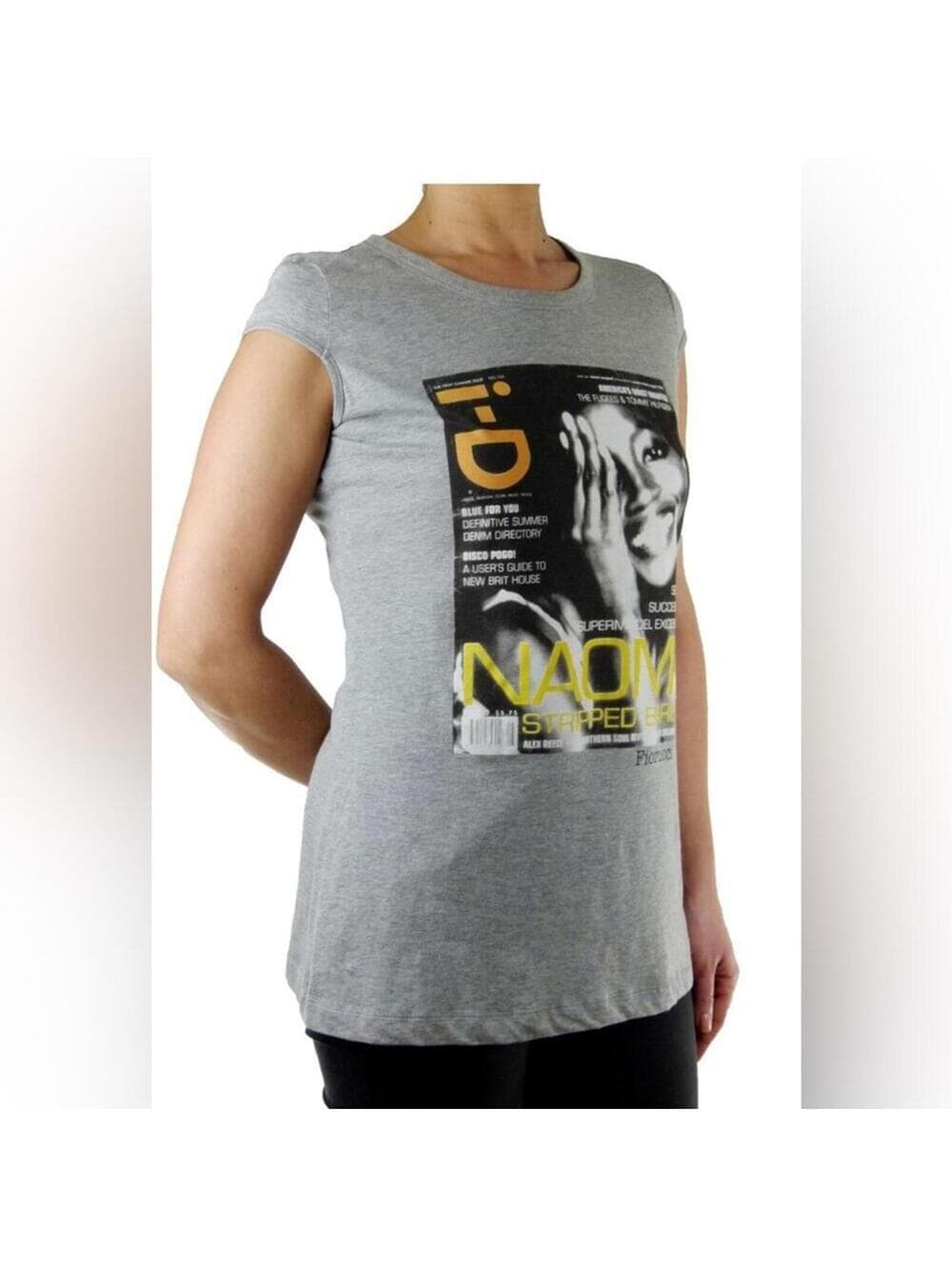 Fiorucci Gray Graphic Cap Sleeve Tee