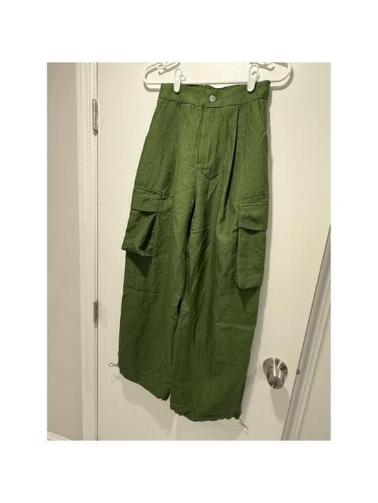Halara Olive Green Wide-Leg Cargo Pants - Thumbnail 9