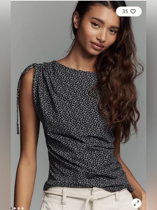 Nation LTD Julie Shoulder Tie Top Navy and White - Thumbnail 8