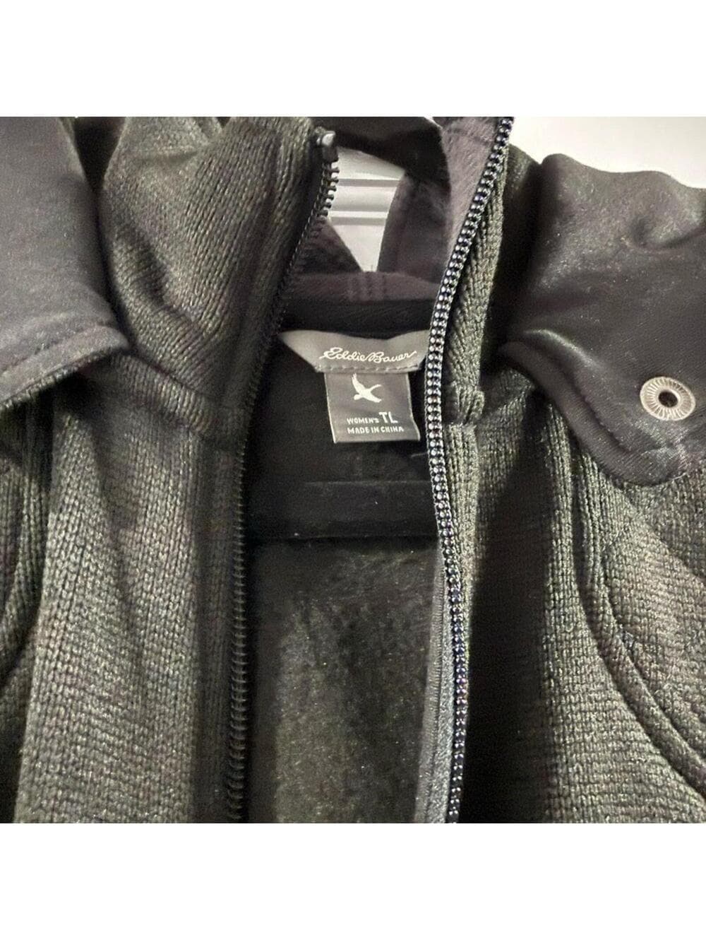 NWT Eddie Bauer Radiator Fleece Black Hooded Jacket - Thumbnail 4