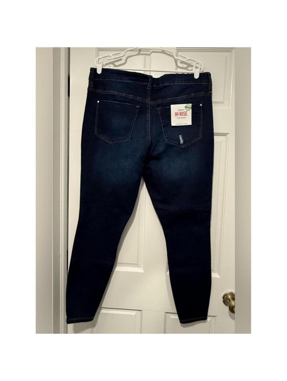 Celebrity Pink Spice Dark Blue Distressed High-Rise Skinny Jeans - Thumbnail 2