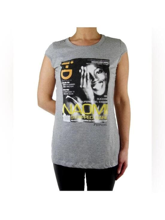Fiorucci Gray Graphic Cap Sleeve Tee - Thumbnail 7