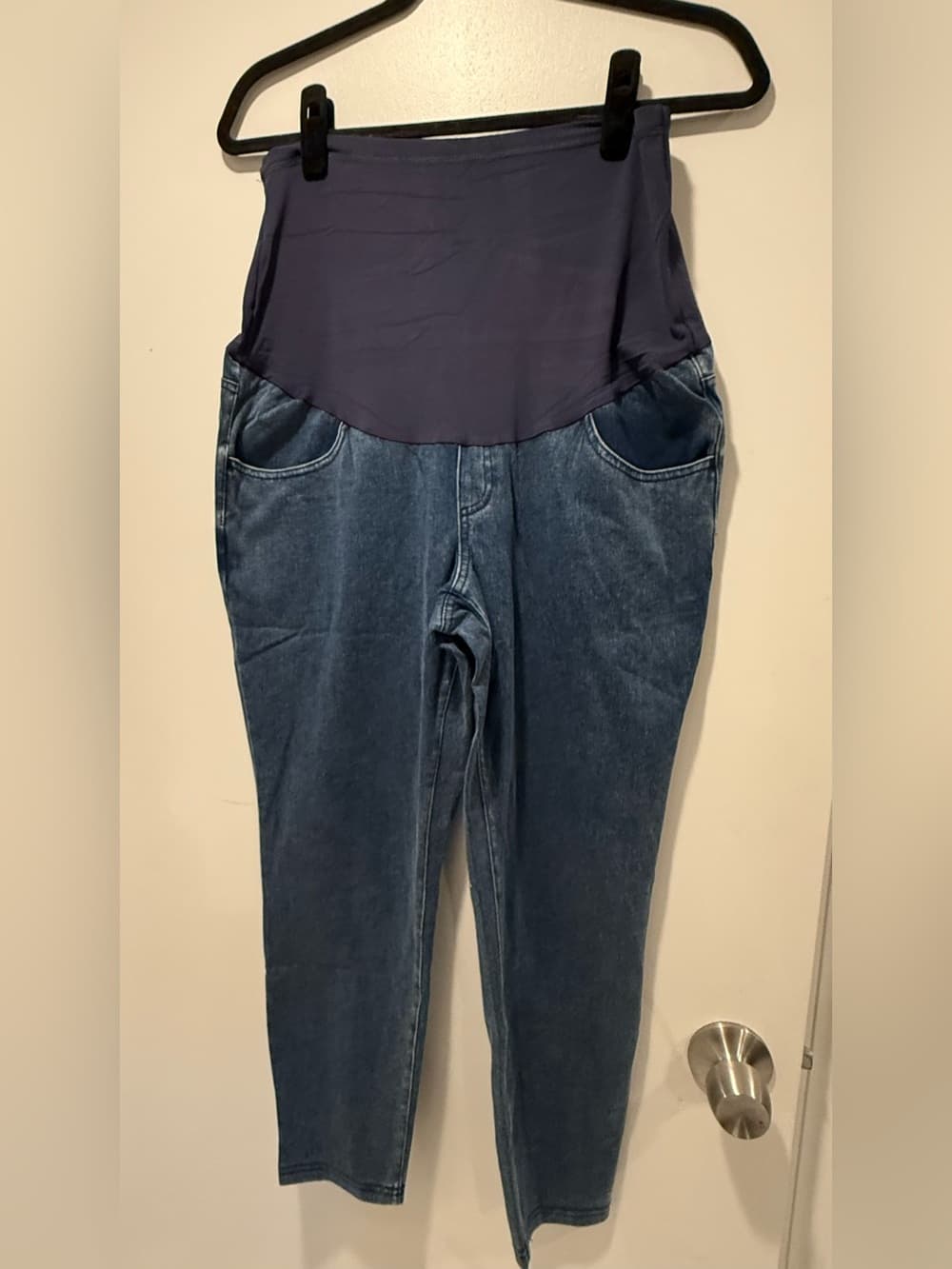 Halara Flex™ Super High Waisted Skinny 7/8 Casual Maternity Jeans with Pockets - Thumbnail 3