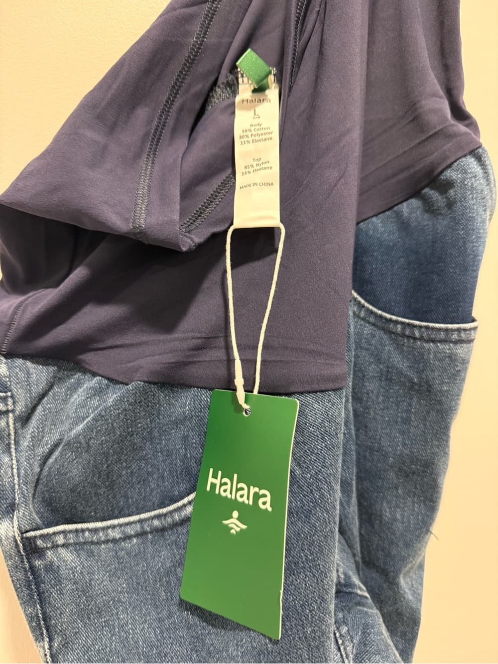 Halara Flex™ Super High Waisted Skinny 7/8 Casual Maternity Jeans with Pockets - Thumbnail 5