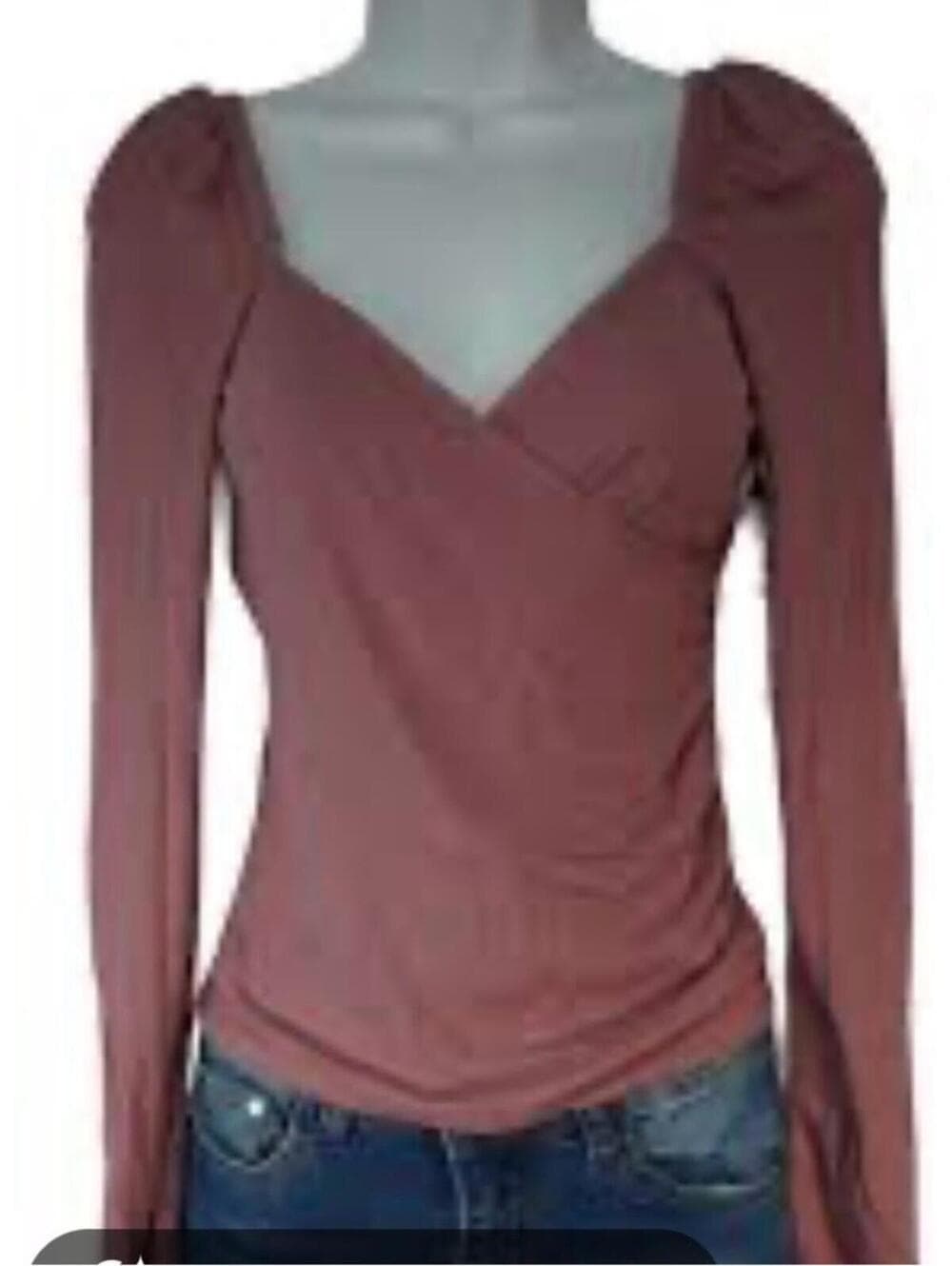 Abound Mauve Pink Long-Sleeve Surplice Top