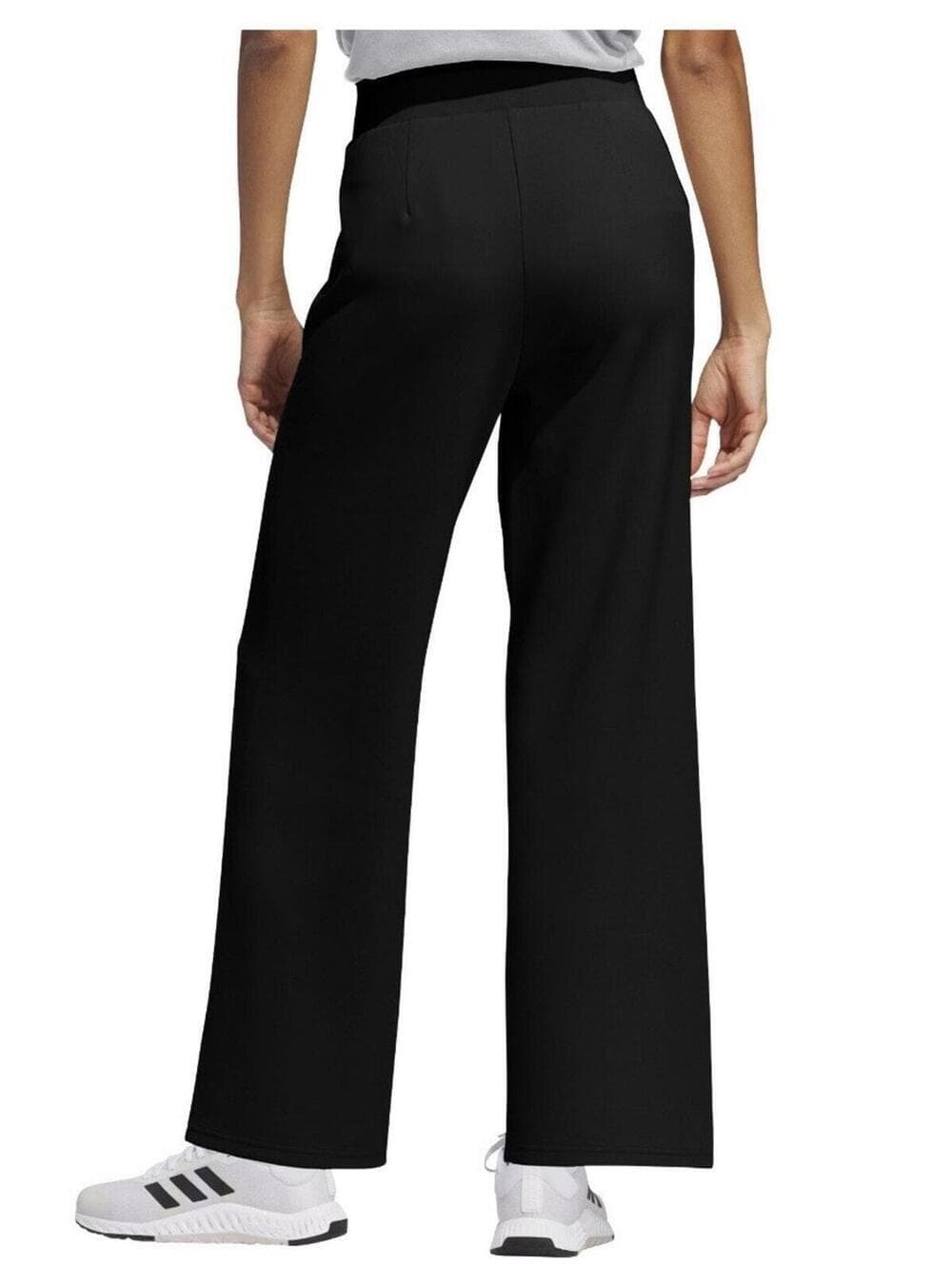 NWT Adidas Women's Active Pants With Zipped Pockets Wide Leg Black Size L