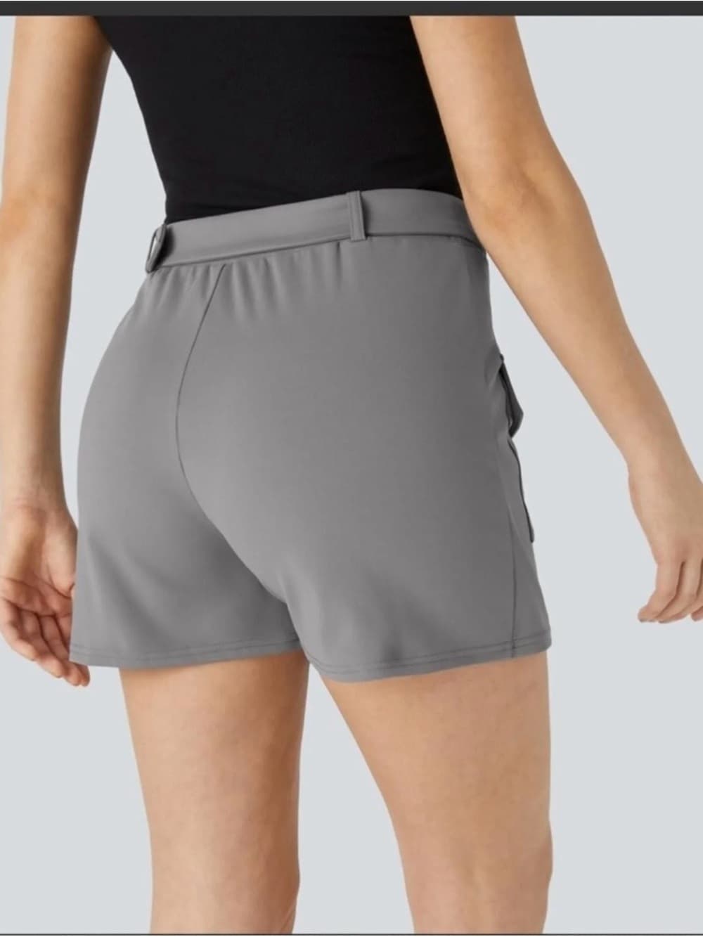 HALARA High Waisted Belted Flap Pocket Mini Cargo Skort - Thumbnail 3