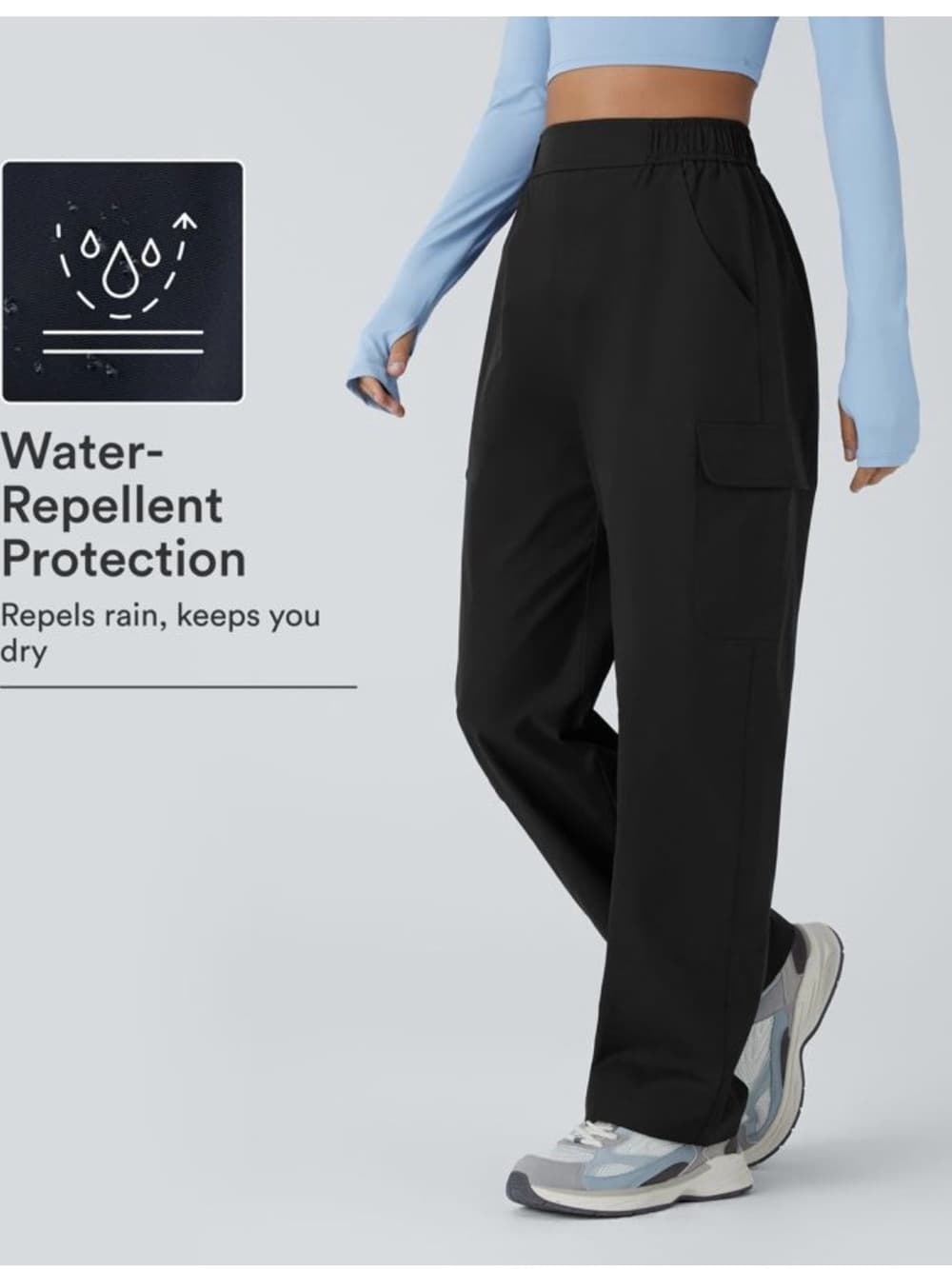 HALARA Water Repellent Wear-Resistant High Waisted Pockets Camping Cargo - Thumbnail 2