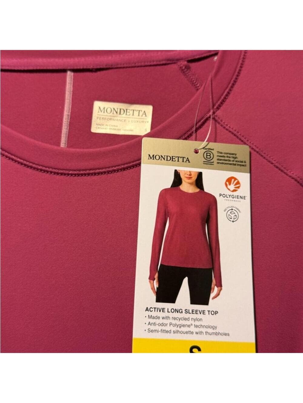 Mondetta Pink Fitted Long Sleeve Tee - Thumbnail 5