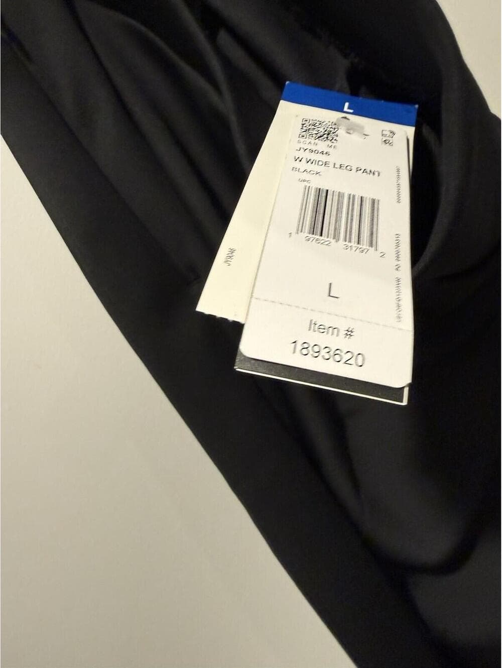 NWT Adidas Women's Active Pants With Zipped Pockets Wide Leg Black Size L - Thumbnail 2