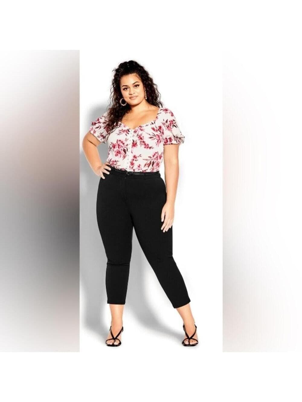 City Chic Black Pants with Belt - Thumbnail 9