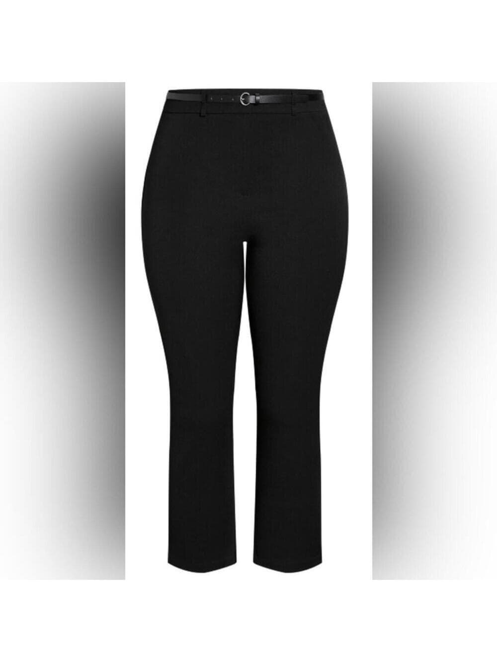 City Chic Black Pants with Belt - Thumbnail 3