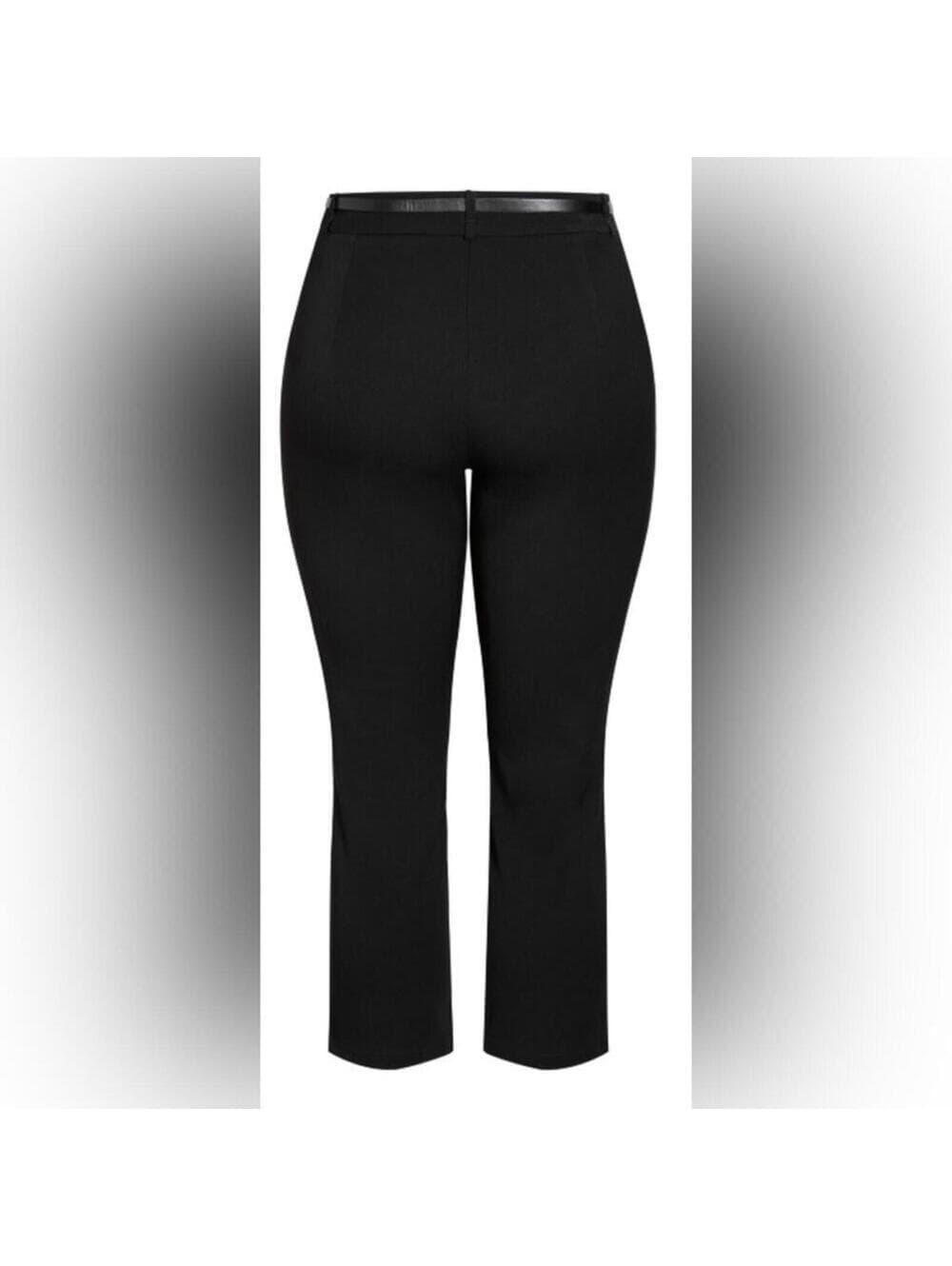 City Chic Black Pants with Belt - Thumbnail 5
