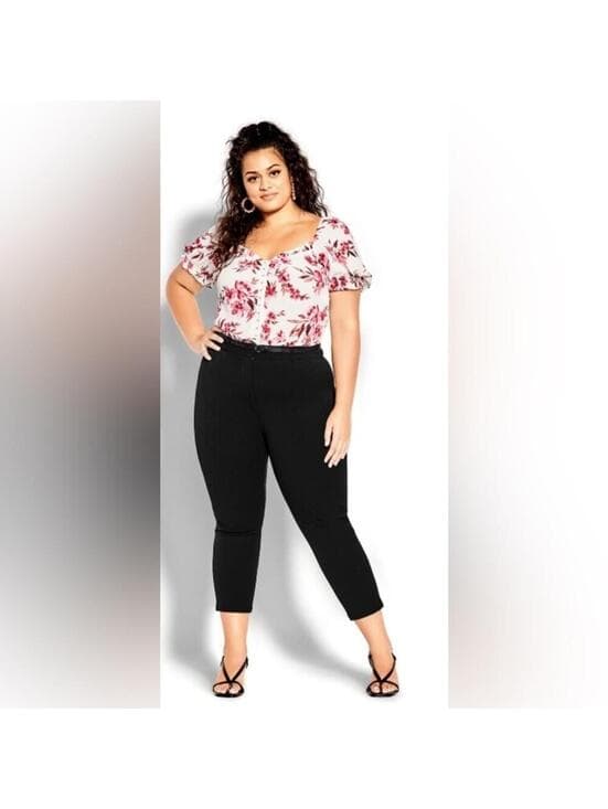 City Chic Black Pants with Belt - Thumbnail 10