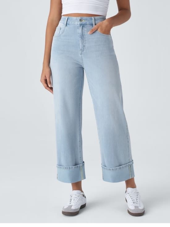 Halara Flex™ High Waisted Pockets Rolled Hem Wide Leg Washed Casual - Thumbnail 7