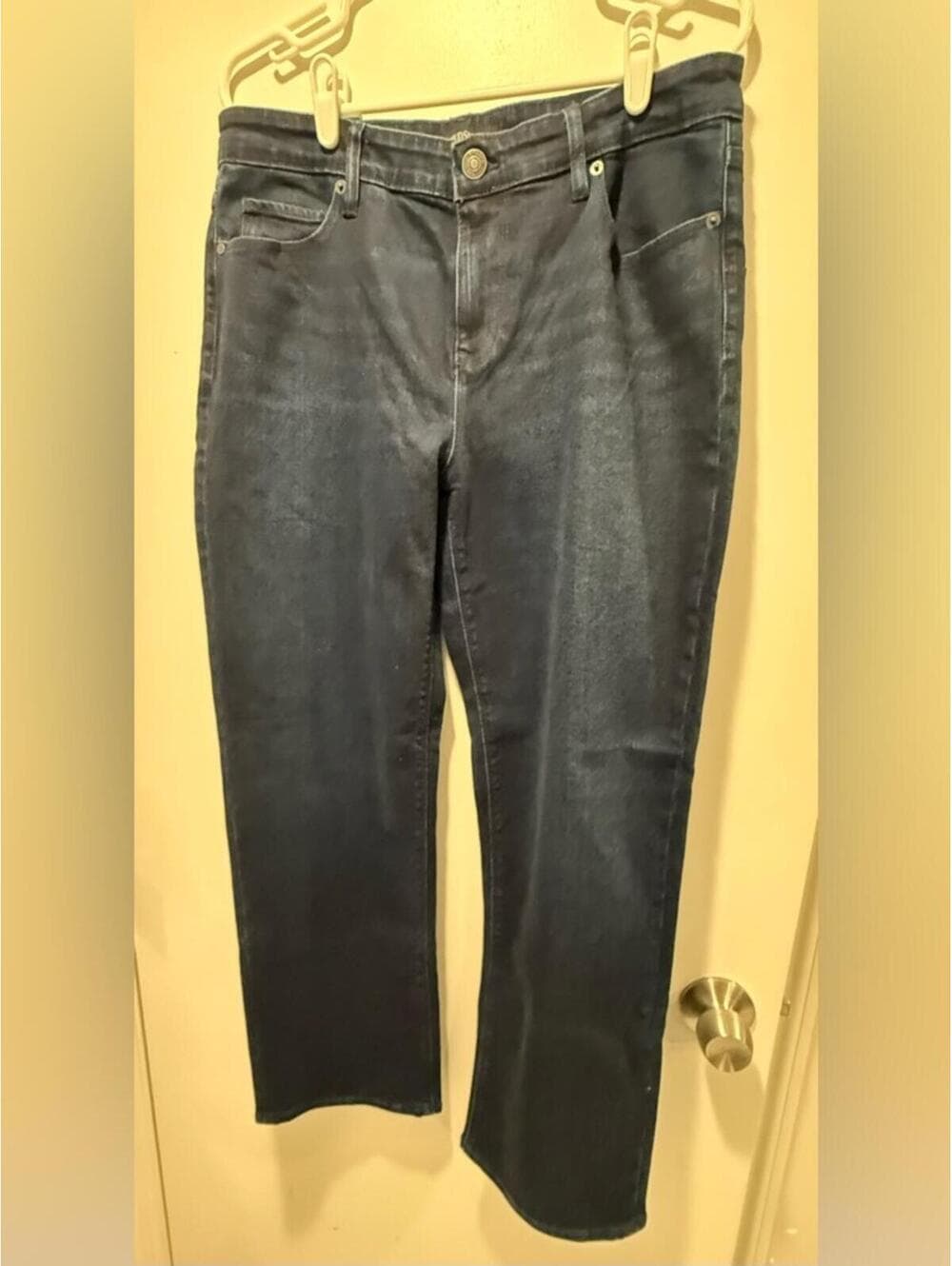 Hudson Jeans Womens 12 Obscurity Blue Midrise Straight Stretch Denim 12/32 - Thumbnail 2