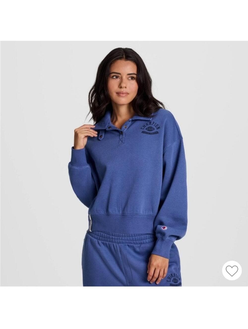 Champion Royal Blue Quarter-Zip Sweatshirt - Thumbnail 6
