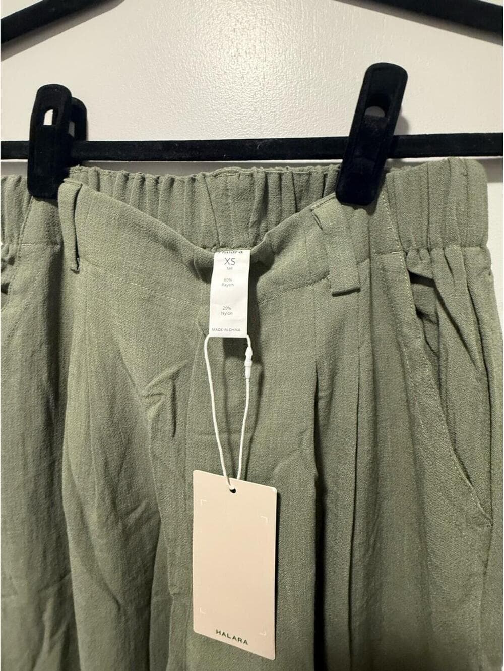 Halara High Waisted Pocket Wide Leg Flowy Solid Palazzo Casual Linen-Feel Pants - Thumbnail 5