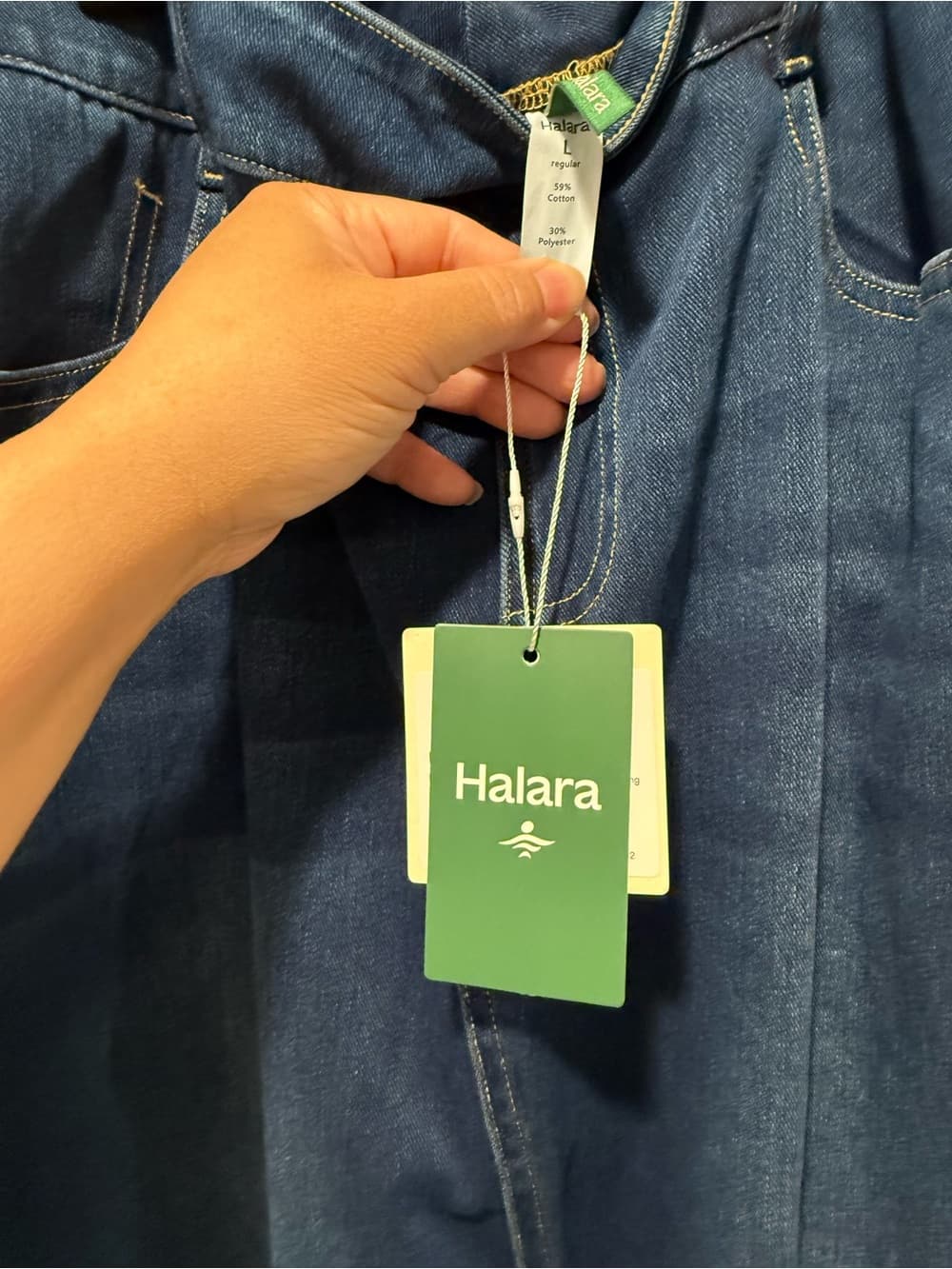 Halara Flex™ High Waisted Pockets Bodycon Washed Denim Casual Midi - Thumbnail 5